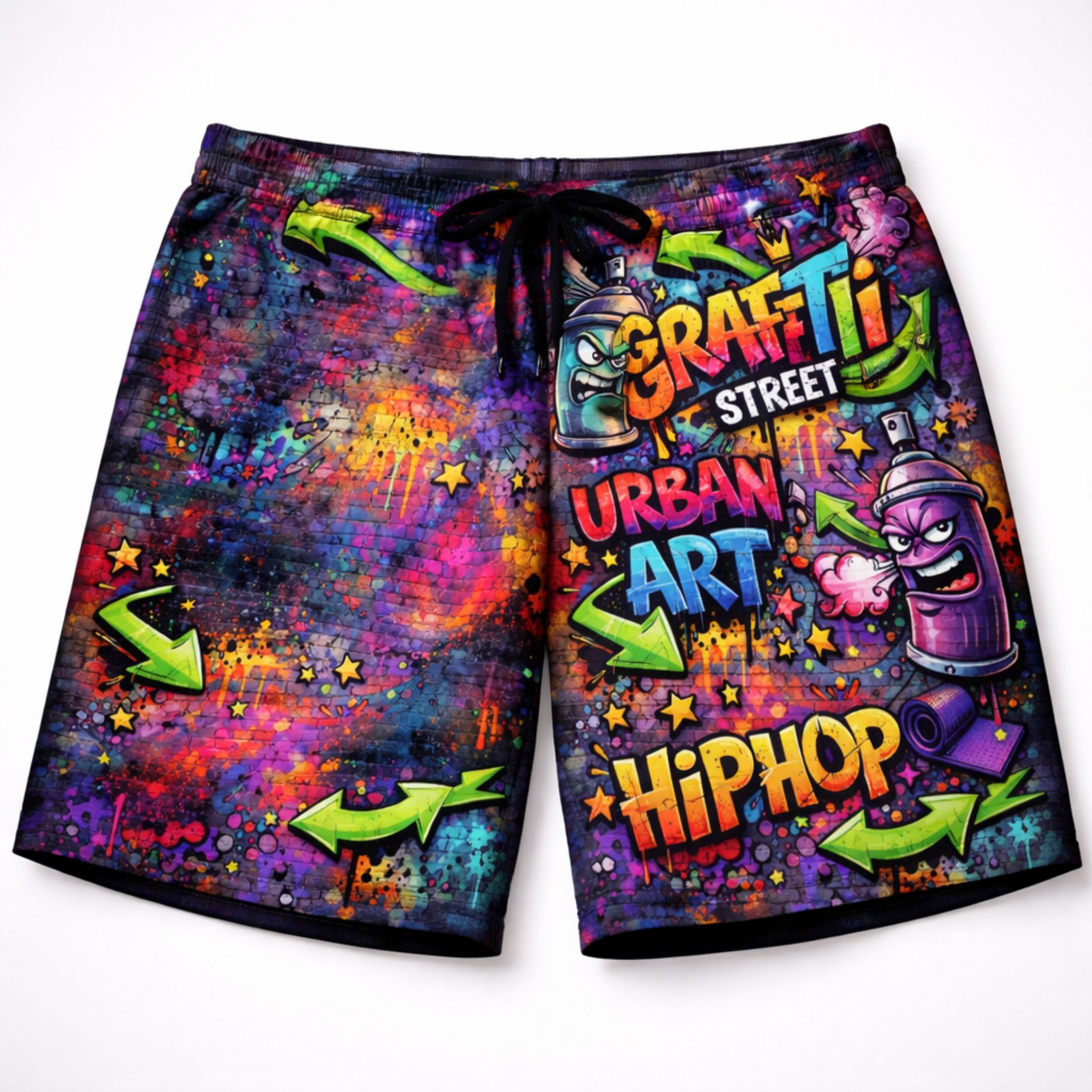 Short Samba Canção Masculino Estampado Street Hip Hop Confortável